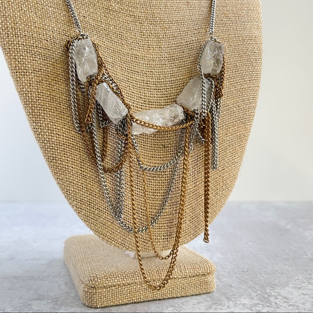 Gemma Redux Rough Rock Crystal Liz Necklace Industrial Metals
